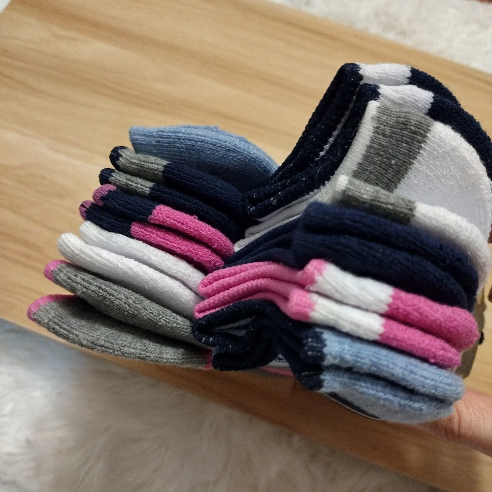 Nautica 10 Pairs Half Cushion Socks Multi-Pack Girls shoe size 10-4 New